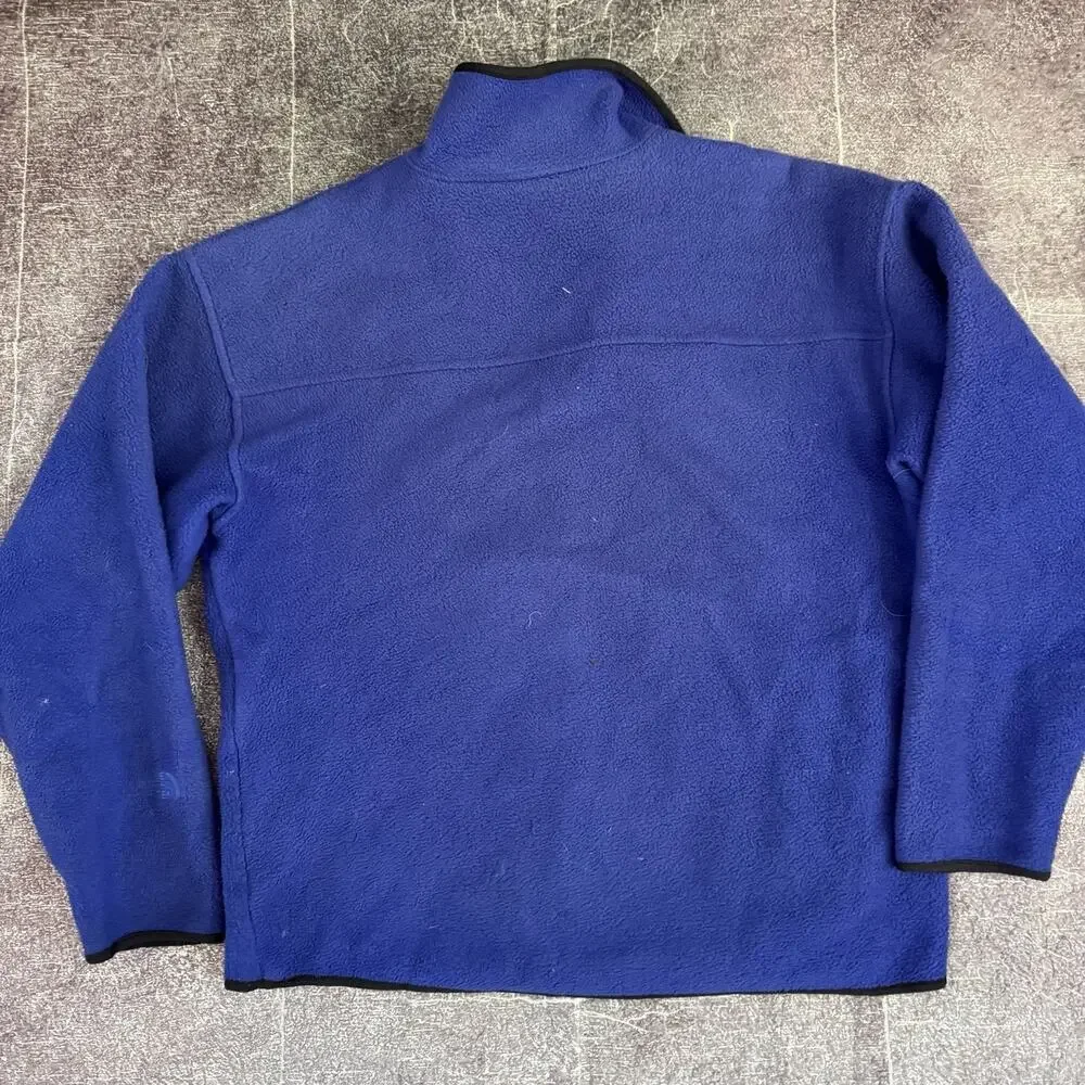 Men's Vintage 90's The North Face USA Blue Purple Fleece Bomber Zip Jacket Sz L